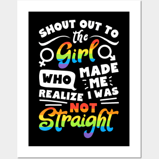 Shout Out To The Girl Lesbian Pride Lgbt Gay Flag Posters and Art